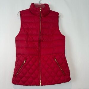 Red Talbots Quilted Zipper Puffer Vest Women’s Size Small Cozy Fashionable